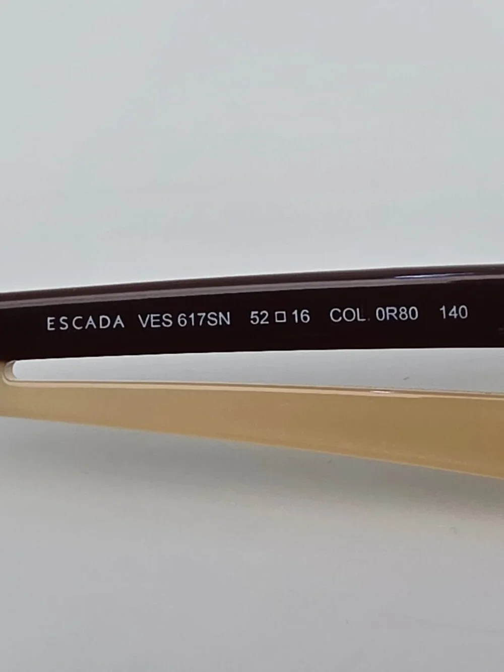 Escada VES 617SN Col. 0R80 Bronze Cream Semi Rimless Eyeglasses Frame Italy 52mm